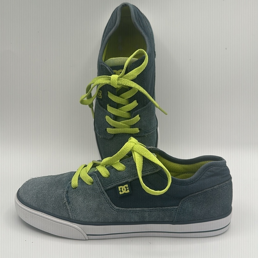 DC W TONIK Shoes - Blue Gray Suede Lime Laces Boys Size 7